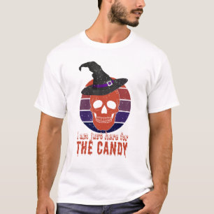 Ik ben hier alleen voor het snoep. Grappig griezel T-shirt