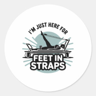 Ik ben hier alleen voor voeten in riempjes Pilates Ronde Sticker
