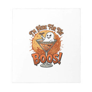 Ik ben hier Boos Halloween Geest Drink Spinnenweb Notitieblok