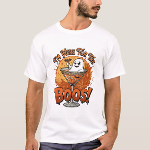 Ik ben hier Boos Halloween Geest Drink Spinnenweb T-shirt