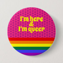 Ik ben hier en ik ben Queer LGBT Rainbow Flag