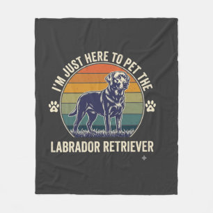 Ik ben hier gewoon Labrador Retriever Hond Retro Z Fleece Deken