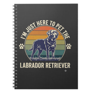 Ik ben hier gewoon Labrador Retriever Hond Retro Z Notitieboek