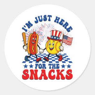 Ik Ben Hier Gewoon Voor De Snacks Zachte Hotdog 4 Ronde Sticker