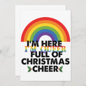 Ik ben hier in Queer en ik zit vol kerstvreugde Kaart (Voorkant / Achterkant)