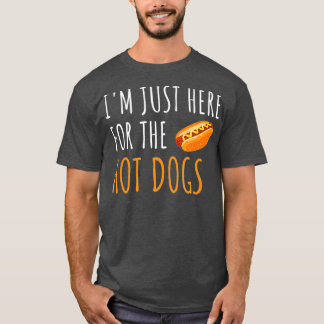 Ik ben hier net voor het hotdogs grappige eten t-shirt