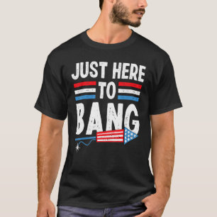 Ik ben hier om 4 juli Mannen vrouwen Kinder te ban T-shirt