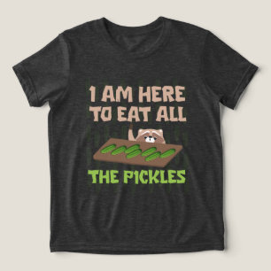 Ik ben hier om alle augurken op te eten Wasbeer gr Tri-Blend Shirt