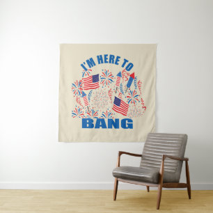 Ik ben hier om grappig 4 juli te luiden wandkleed