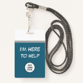 Ik ben hier om Logo detailhandel te helpen Badge (Achterkant met draagriem)