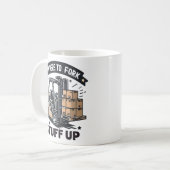 Ik ben hier om spullen op te zetten Funny Forklift Koffiemok (Voorkant links)