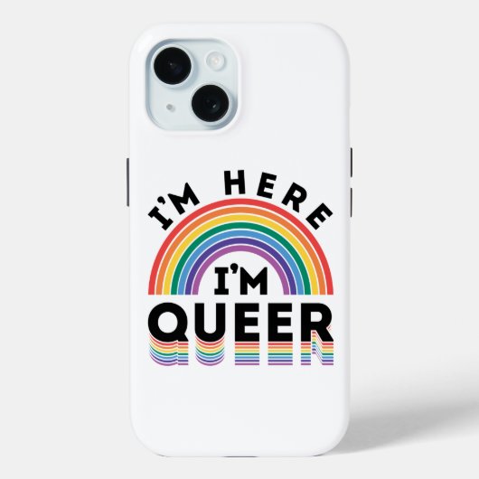 Ik ben hier Queer Gay Pride Month Rainbow Case-Mate iPhone Case (Achterkant)