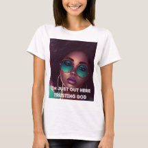 IK BEN HIER SLECHTS GOD LADIES SLIM TSHIRT