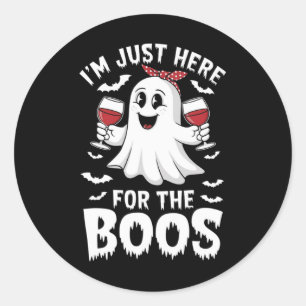 Ik ben hier voor de boeken Halloween vrouwen Ghost Ronde Sticker