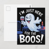 Ik ben hier voor de Boos Funny Ghost Briefkaart (Voorkant / Achterkant)