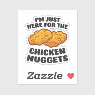 Ik ben hier voor de kipnuggets sticker