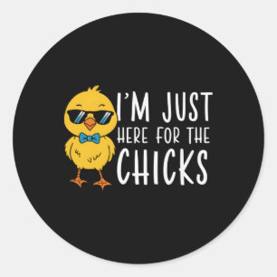 Ik ben hier voor de kippen die paasstralen Kinder Ronde Sticker