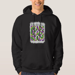 Ik ben hier voor de kralen Mardi Gras Carnaval Pa Hoodie