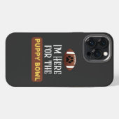 Ik ben hier voor de puppy Bowl Funny Dog. iPhone Hoesje (Achterkant horizontaal)