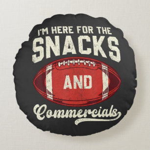 Ik ben hier voor de snacks en reclames voetbal rond kussen