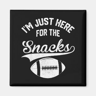 Ik ben hier voor de snacks schattige voetbal vrouw magneet