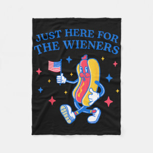 Ik ben hier voor de Wieners 4 juli hotdog Fleece Deken