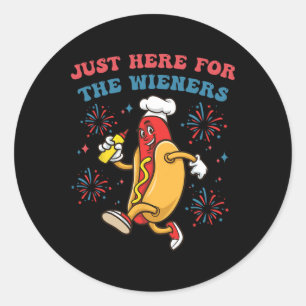 Ik ben hier voor de Wieners Funny 4th of July BB Ronde Sticker