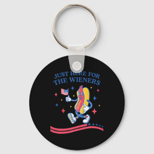 Ik ben hier voor de Wieners Funny Fourth of July Sleutelhanger