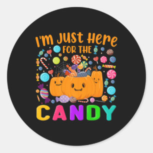 Ik ben hier voor het Snoep Fun Halloween Snoep Pa Ronde Sticker
