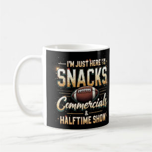 Ik ben hier voor Snacks Commercials Halftime Show Koffiemok