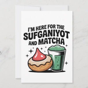 Ik ben hier voor Sufganiyot en Matcha Chanoeka Joo Bedankkaart