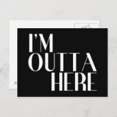 Ik ben hier weg, grappig afscheid briefkaart (Voorkant / Achterkant)