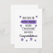 Ik ben hier weg" Grappig pensioen Bedankkaart (Voorkant / Achterkant)