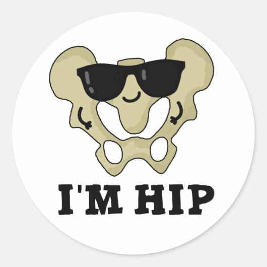 Ik ben Hip Funny Hipbone Anatomy Pun Ronde Sticker (Voorkant)