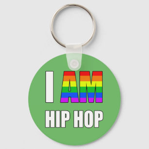 "IK BEN HIP HOP" REGENBOOG LETTER SLEUTELHANGER