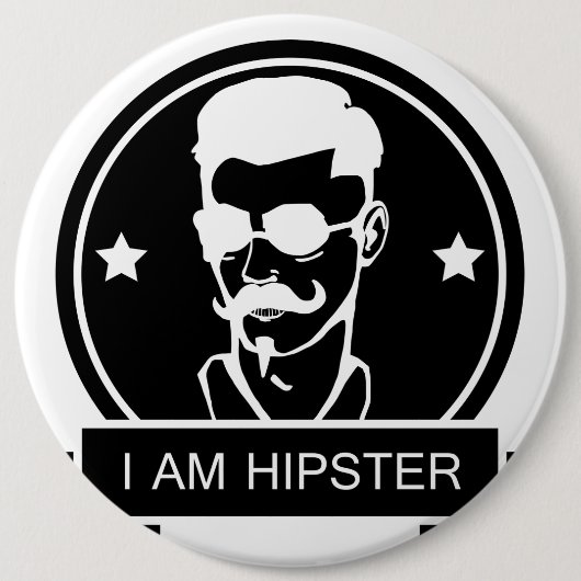 Ik ben Hipster Ronde Button 6,0 Cm (Voorkant)