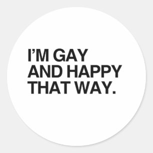 IK BEN HOMO EN GELUKKIG ZO.png Ronde Sticker