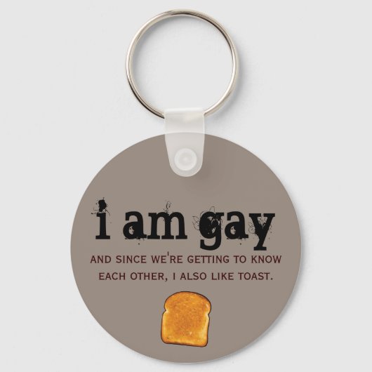 ik ben homo en ik hou ook van toast sleutelhanger (Voorkant)