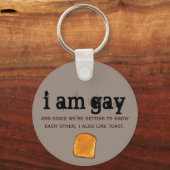 ik ben homo en ik hou ook van toast sleutelhanger (Voorkant)