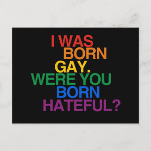 IK BEN HOMO GEBOREN, WAS JIJ JONGEN? BRIEFKAART