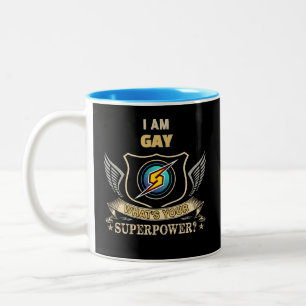 Ik Ben HOMO Wat Is Jouw Superkracht Tweekleurige Koffiemok