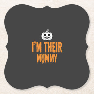 Ik ben hun mummie Halloween-mummieontwerp Kartonnen Onderzetters