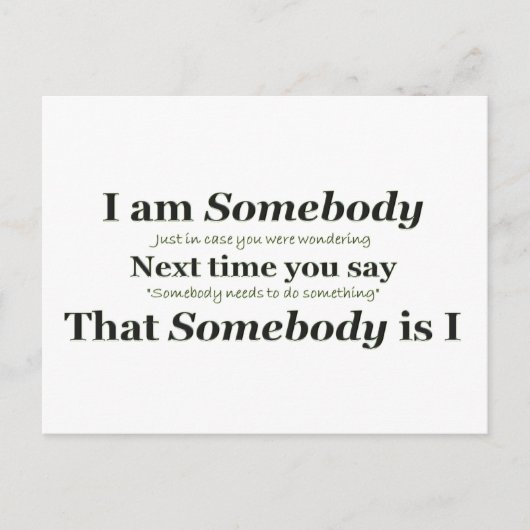 Ik ben iemand briefkaart (Voorkant)