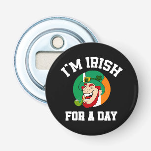 Ik ben Iers voor een dag Saint Patricks dag shamro Button Flesopener