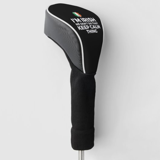 Ik ben Iers We doen dat niet met kalm. Golfheadcover (Schuin)