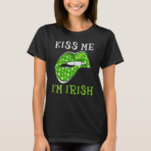 Ik ben Ierse Lips St Patrick's Day Shamrock T-shirt