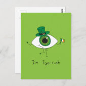 Ik ben Ierse St. Patrick's Day Eye Eyeball Briefkaart (Voorkant / Achterkant)