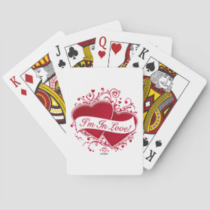 Ik ben in de liefde! Rode harten Pokerkaarten