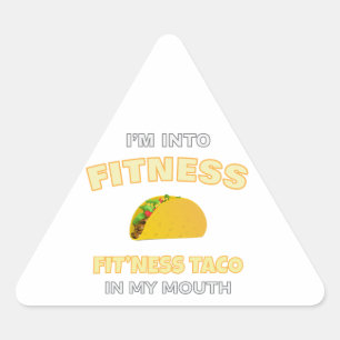 Ik ben in fitness, Fitness Taco in mijn mondwerkou Driehoek Sticker