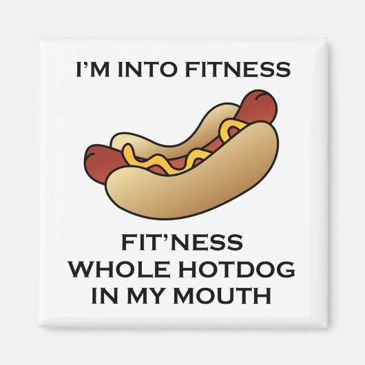 Ik ben in Fitness Hot Dog Magneet (Voorkant)